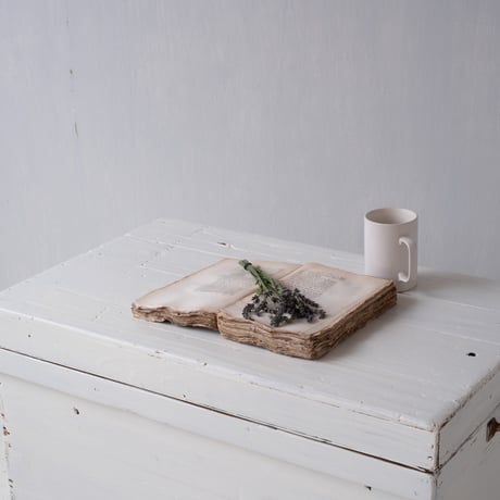 ぽってりホワイトのペイントが愛らしいリメイク茶箱/st.1258