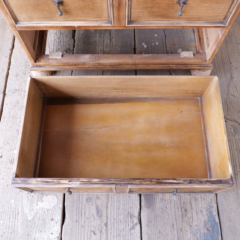 ヴィンテージ 小引き出し 4杯 ネームプレート付 白木 抽斗 収納箱