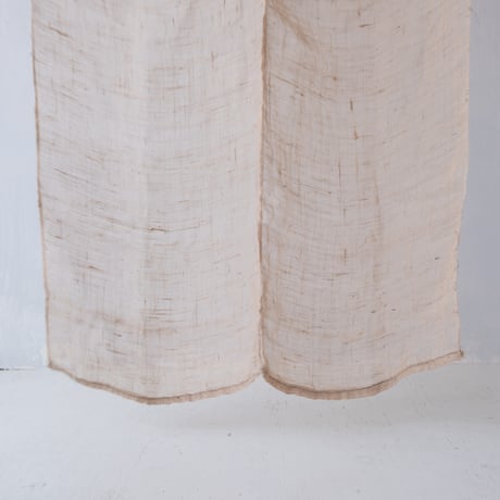 やさしい生成り色の蚊帳リネン古布 200×66cm/st.1205 ◎