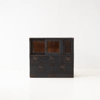 100年の時を引き継ぐ 和箪笥リメイクキャビネット【BLACK】/st.1110