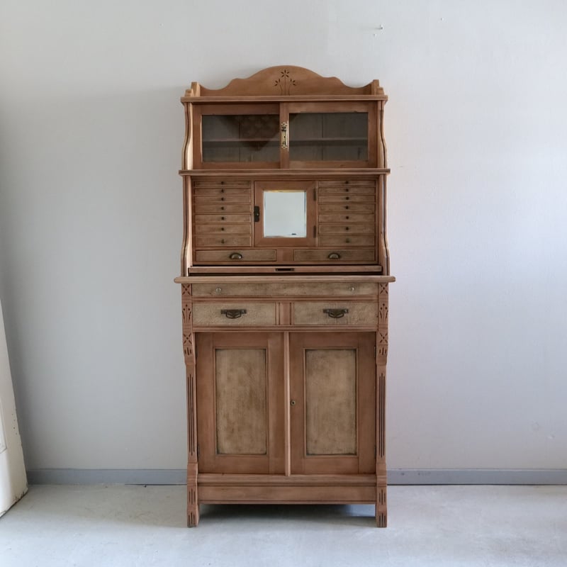 民藝】木彫りのキャビネット 棚