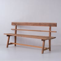 たっぷり横長でシンプルな作りが素朴な木製ベンチ/sa.955