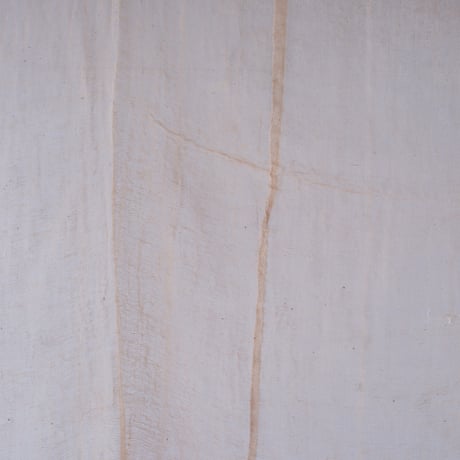 大きめサイズが嬉しい　生成り色の蚊帳リネン古布 170×150cm/st.1219