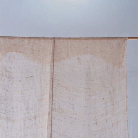 やさしい生成り色の蚊帳リネン古布 200×66cm/st.1205 ◎