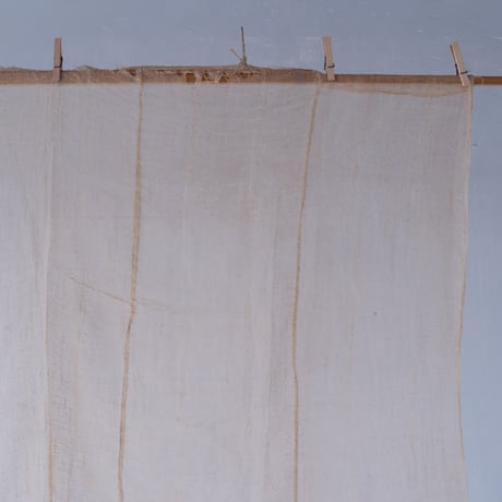 大きめサイズが嬉しい　生成り色の蚊帳リネン古布 170×150cm/st.1219