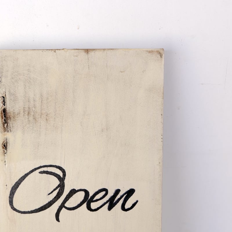 古材「Open / Closed」 ivory サインボード st.733 | SLOWHA