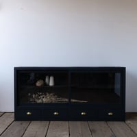 ４杯の抽斗のローボード/black