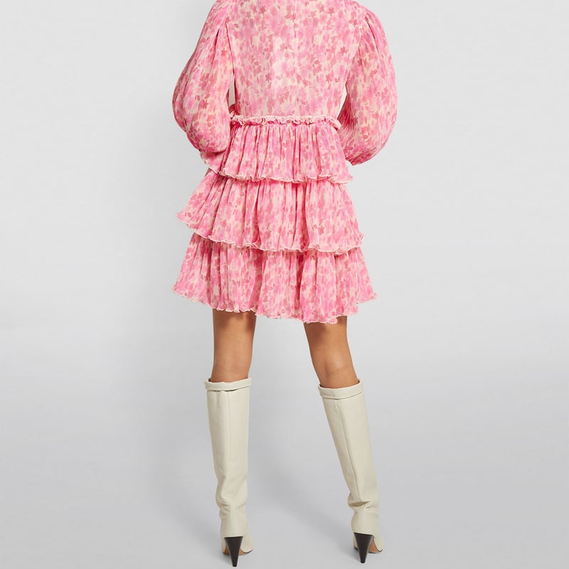 GANNI ガニー Floral Ruffle Mini Dress ワンピース | RUNW...