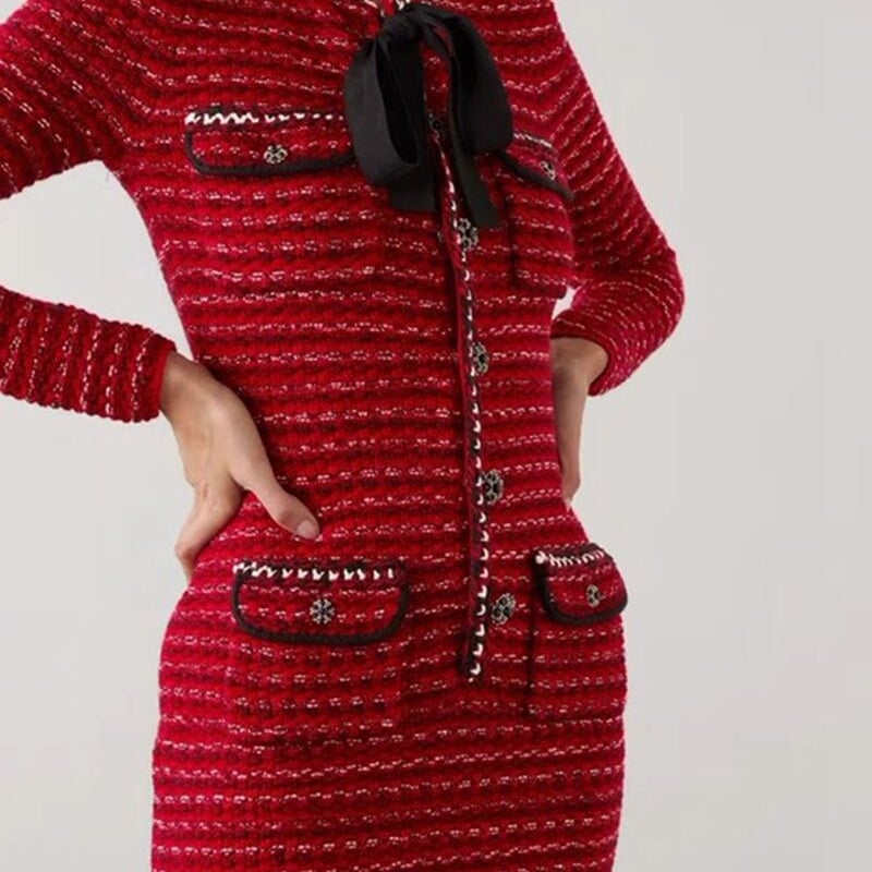 Self-Portrait セルフポートレイトMelange Knit Mini Dress 