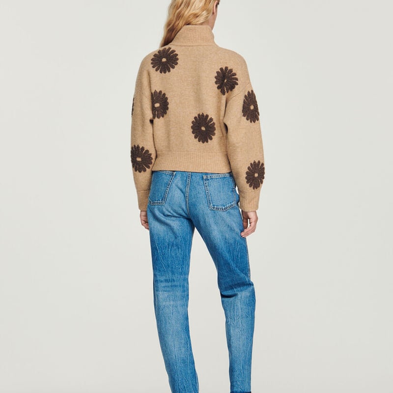 SANDRO サンドロ Floral knit sweaterトップス 定価$395 | RU...