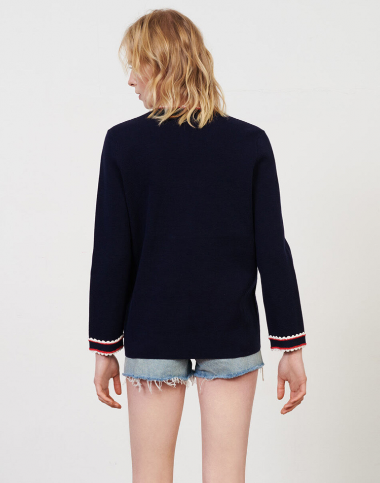 Maje マージュ Contrast knit cardigan カーディガン 定価$415