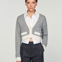 SANDRO サンドロ　Cropped knitted cardigan カーディガン　定価$295
