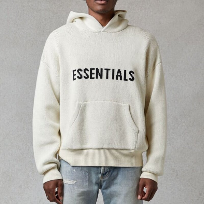 FOG FEAR OF GOD Essentials ニットフーディー | RUNWA...