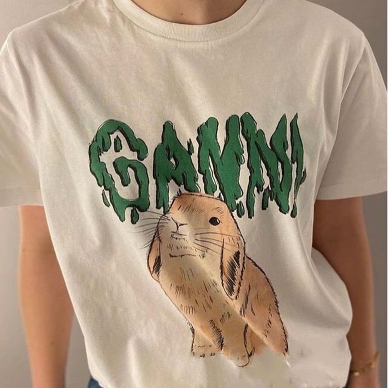 GANNI ガニー Rabbit logo T-shirt トップス | RUNWAY NY