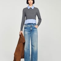SANDRO サンドロ　Cropped cable knit sweaterトップス　定価$345