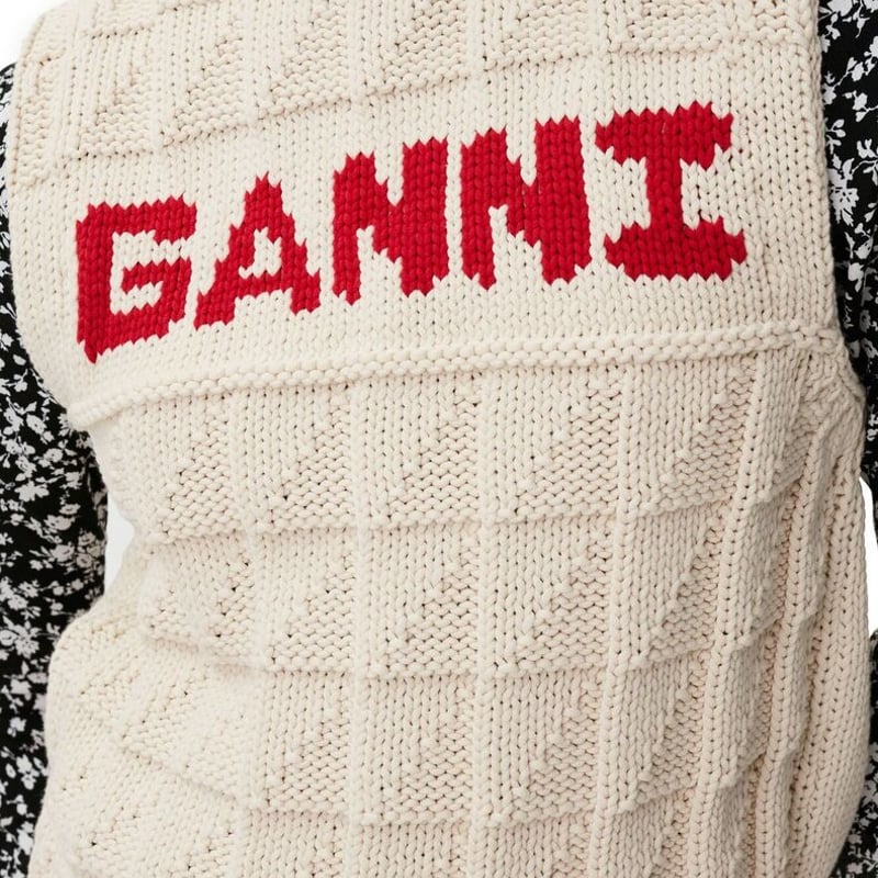 GANNI ガニー cotton logo vest ベスト $250 | RUNWAY NY