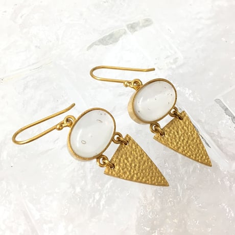 Textured Triangle Glass Earrings