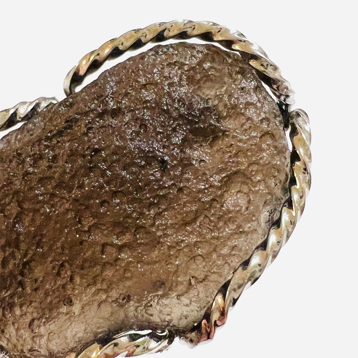 342.シルバーギベオン隕石と天然ガラスのアグニマニタイトの14kgfピアス