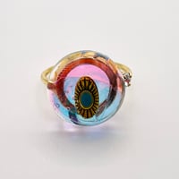【仕事運・旅のお守り・魔除け！】魔除けの眼ターコイズリング（フリーサイズ）