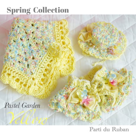 Spring  Collection Pastel Garden yellow  Hat.ケープ.Photomat
