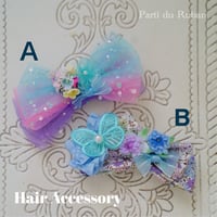 June Party パープル&ブルー　チョーカー、ヘアアクセサリー