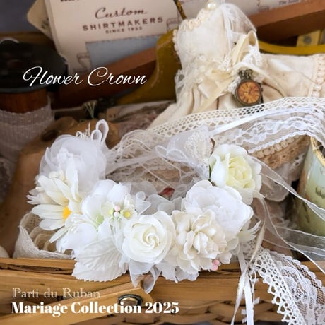 Mariage Collection White お帽子、花冠、ヘアアクセサリー、チョーカー