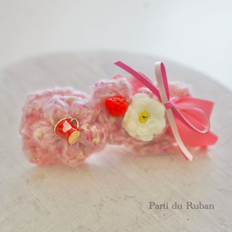 お出掛けセット ネック&ヘア&三角ショール strawberry | Parti