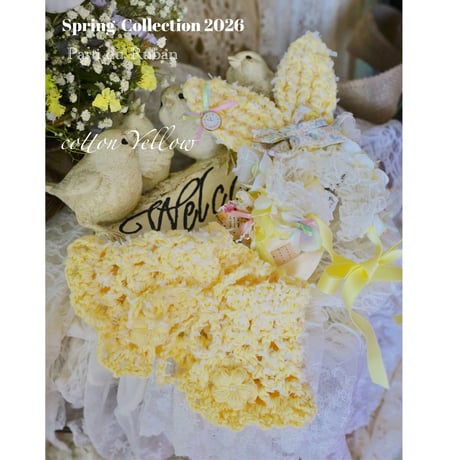 Spring  Collection 2026 cotton yellow ケープ.うさ耳
