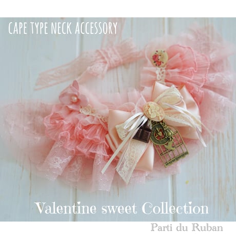 Valentine sweet pink Cape Type neck accessory