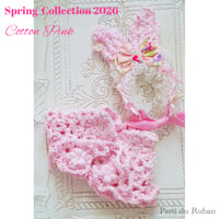 Spring  Collection 2026 cotton pink ケープ.うさ耳