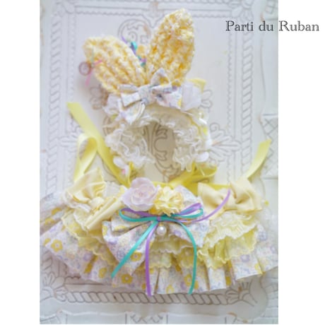 Spring  Collection 2026 cotton yellow ケープ.うさ耳