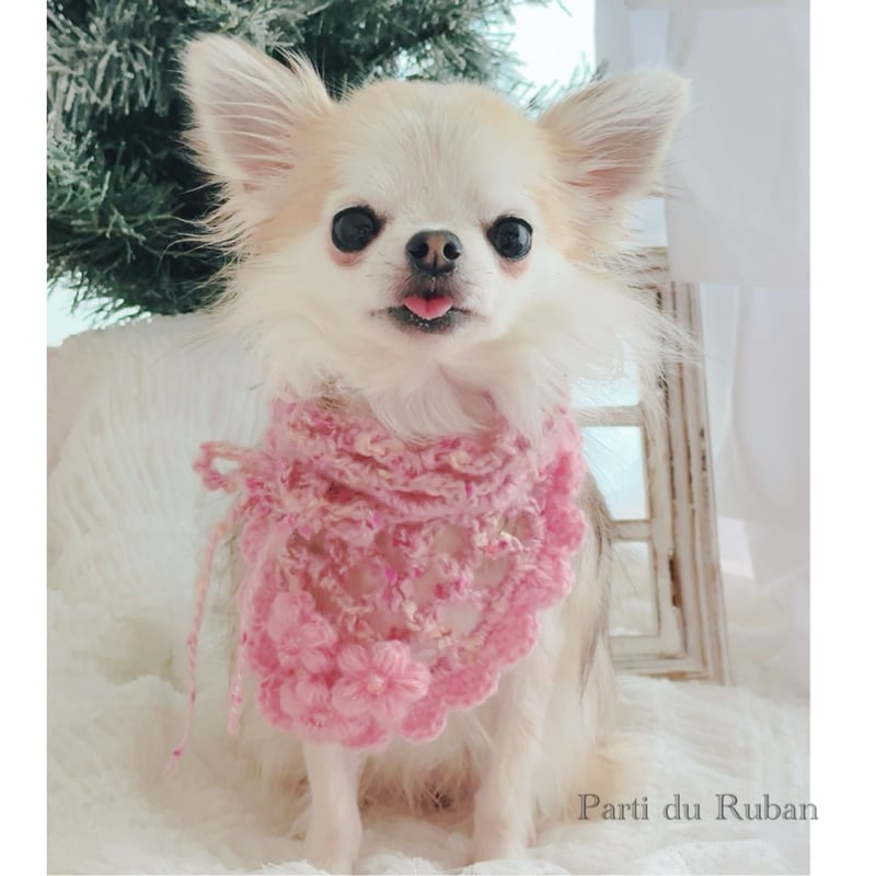 お出掛けセット ネック&ヘア&三角ショール strawberry | Parti du Ruban