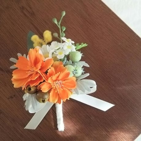 野の花いっぱいのかごバックブーケ＊イエロー系      /3点set