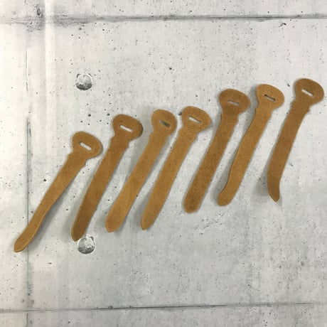 ベロア革　ジッパータブ7本セット（タン）小さいタイプ