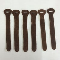 ベロア革　ジッパータブ6本セット（茶）大きいタイプ