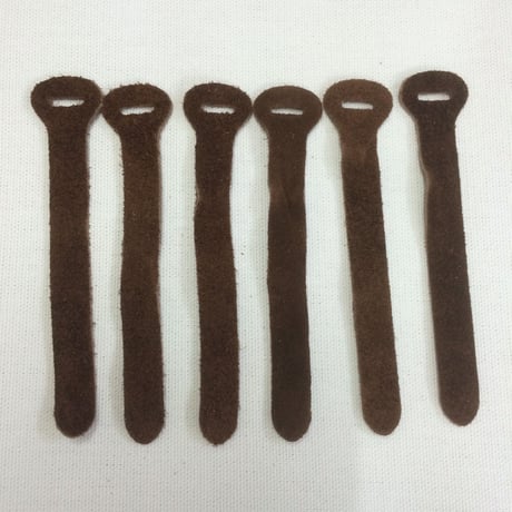 ベロア革　ジッパータブ6本セット（茶）大きいタイプ