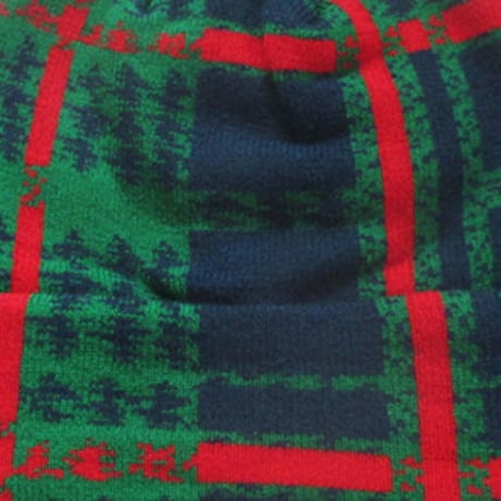 PLAID BEANIE GREEN
