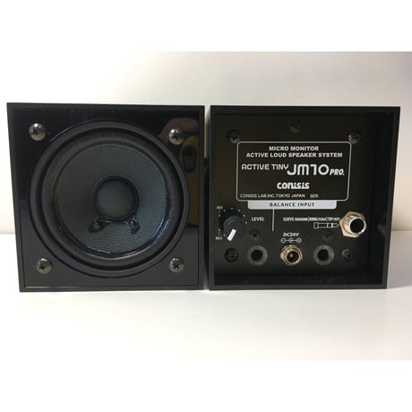 JM10 pro 超小型パワードスピーカー+4dBﾊﾞﾗﾝｽ対応ステレオフォーンジャック　２台１組