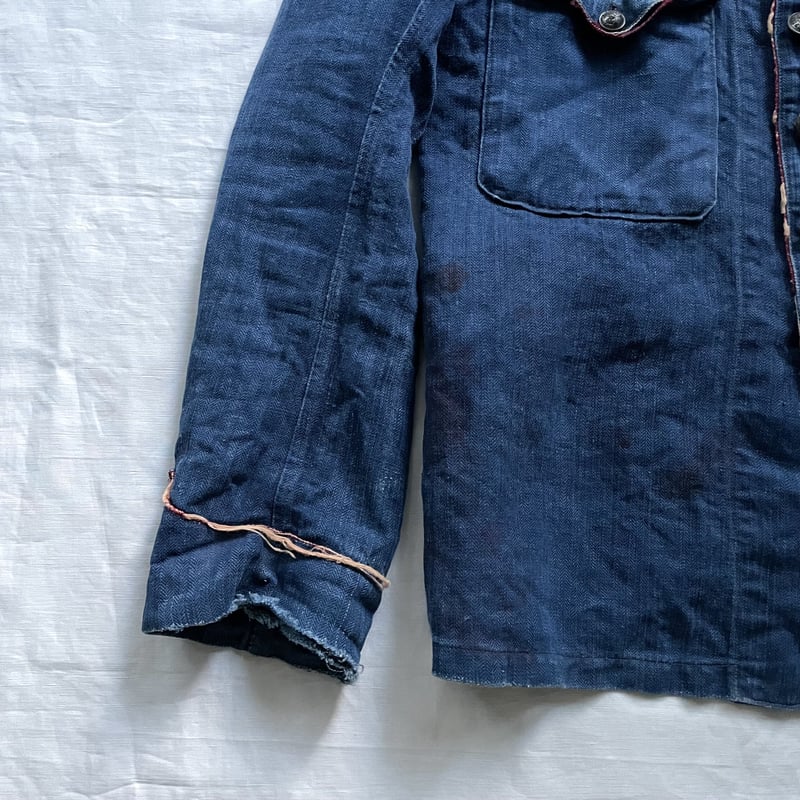 ジャケット・アウター 1940s indigo linen doublebreasted jacket 1940s indigo linen doublebreasted jacket