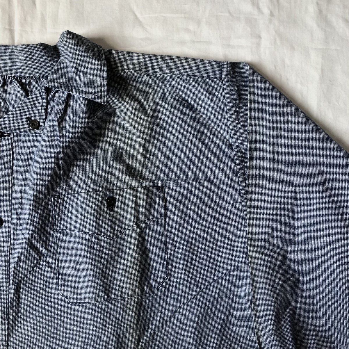 1930's Indigo Houndstooth Butcher Smock Dead St