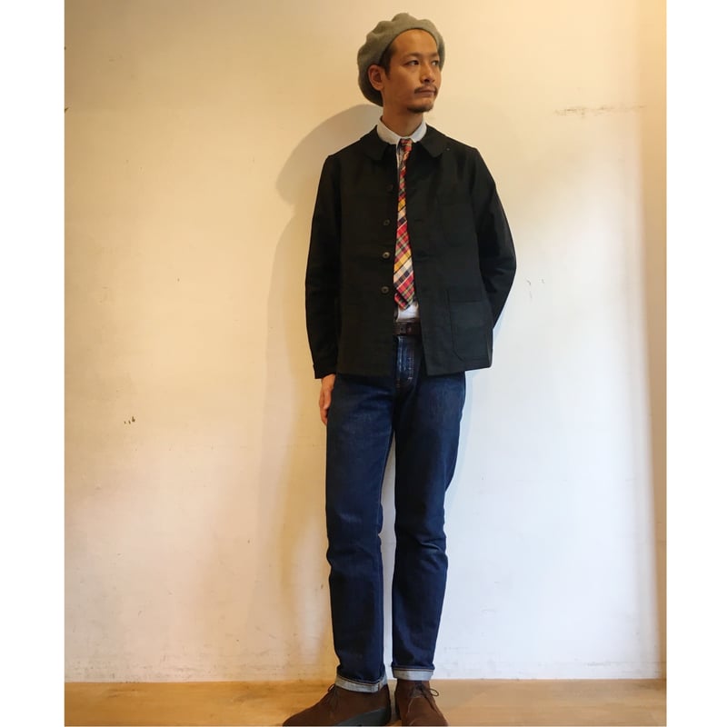 50's Black Moleskin Coverall Jacket | DIG UPPER