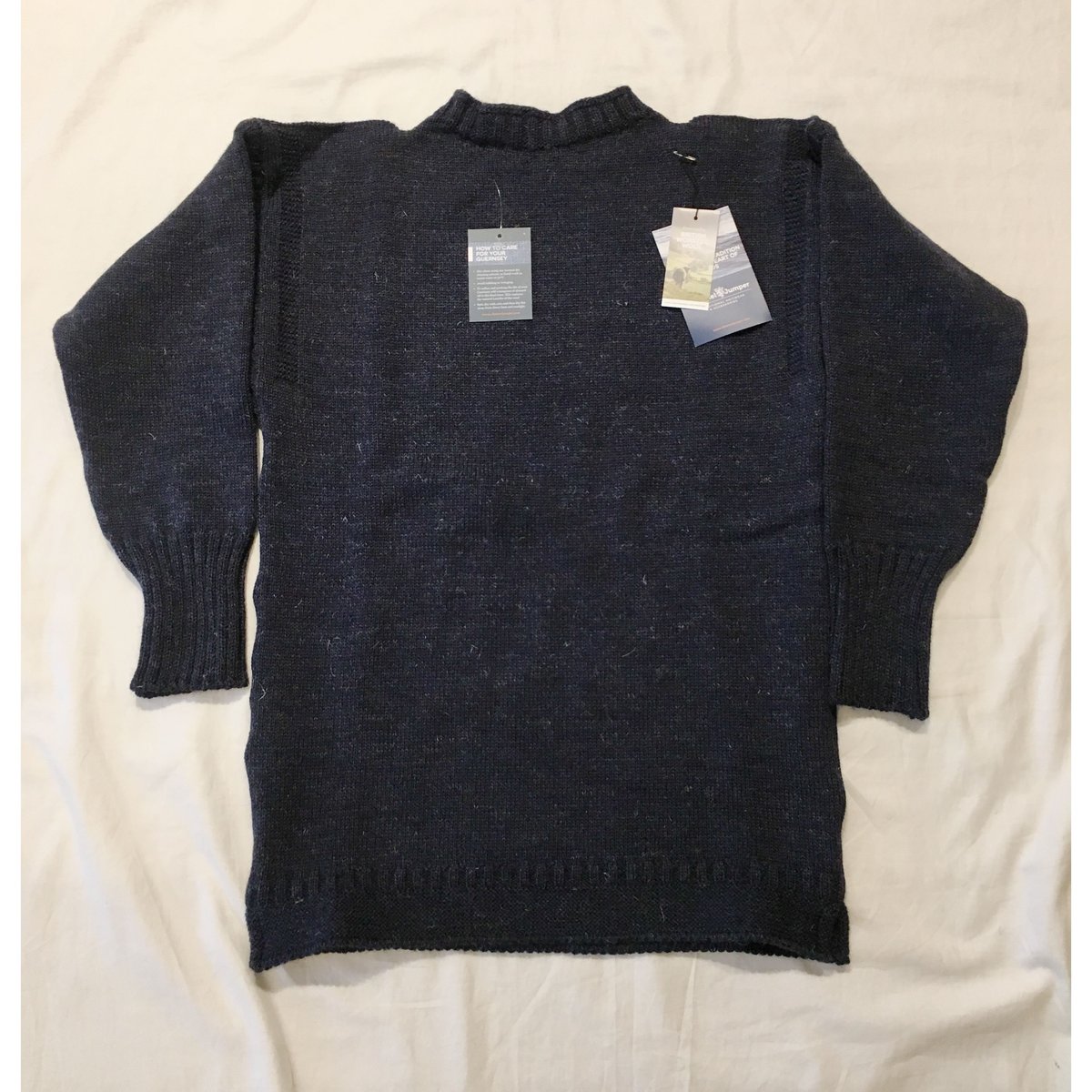 CHANNEL JUMPER Traditional Guernsey Sweater Denim Blue