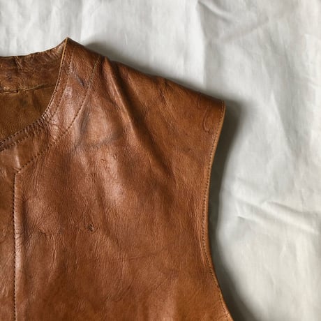1940's British Indian Army?  Hard Repaired  Unlined Leather Jerkin