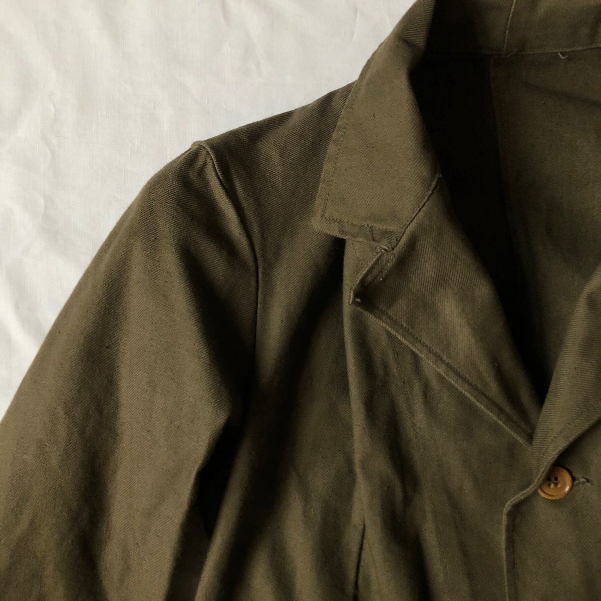 1940's French Military Demob Jacket Cotton Fabr