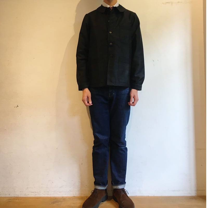 50's Black Moleskin Coverall Jacket | DIG UPPER