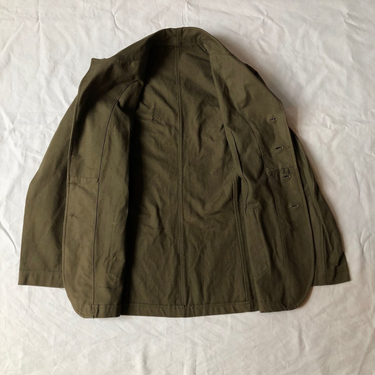 フランス軍/demob jacket/40s/退役軍人 1940's French Military Demob Jacket Cotton Fabr