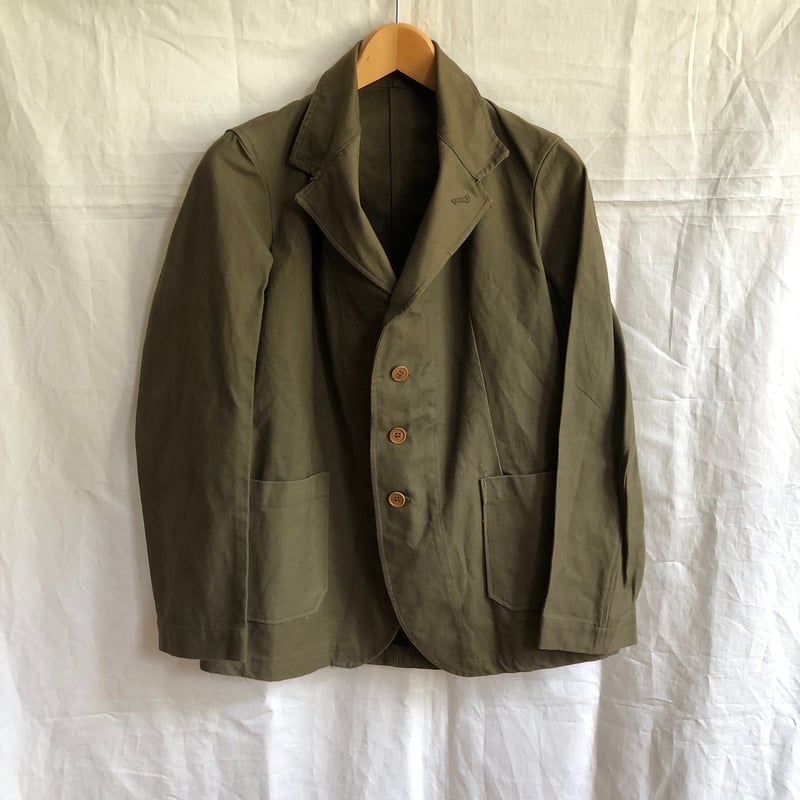 フランス軍/demob jacket/40s/退役軍人 1940's French Military Demob Jacket Cotton Fabr