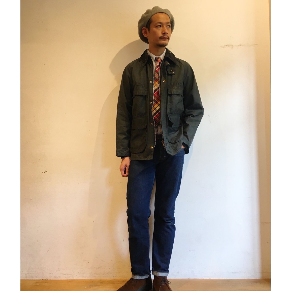 80s 2クレストビンテージ ビデイル バブアー Barbour BEDALE