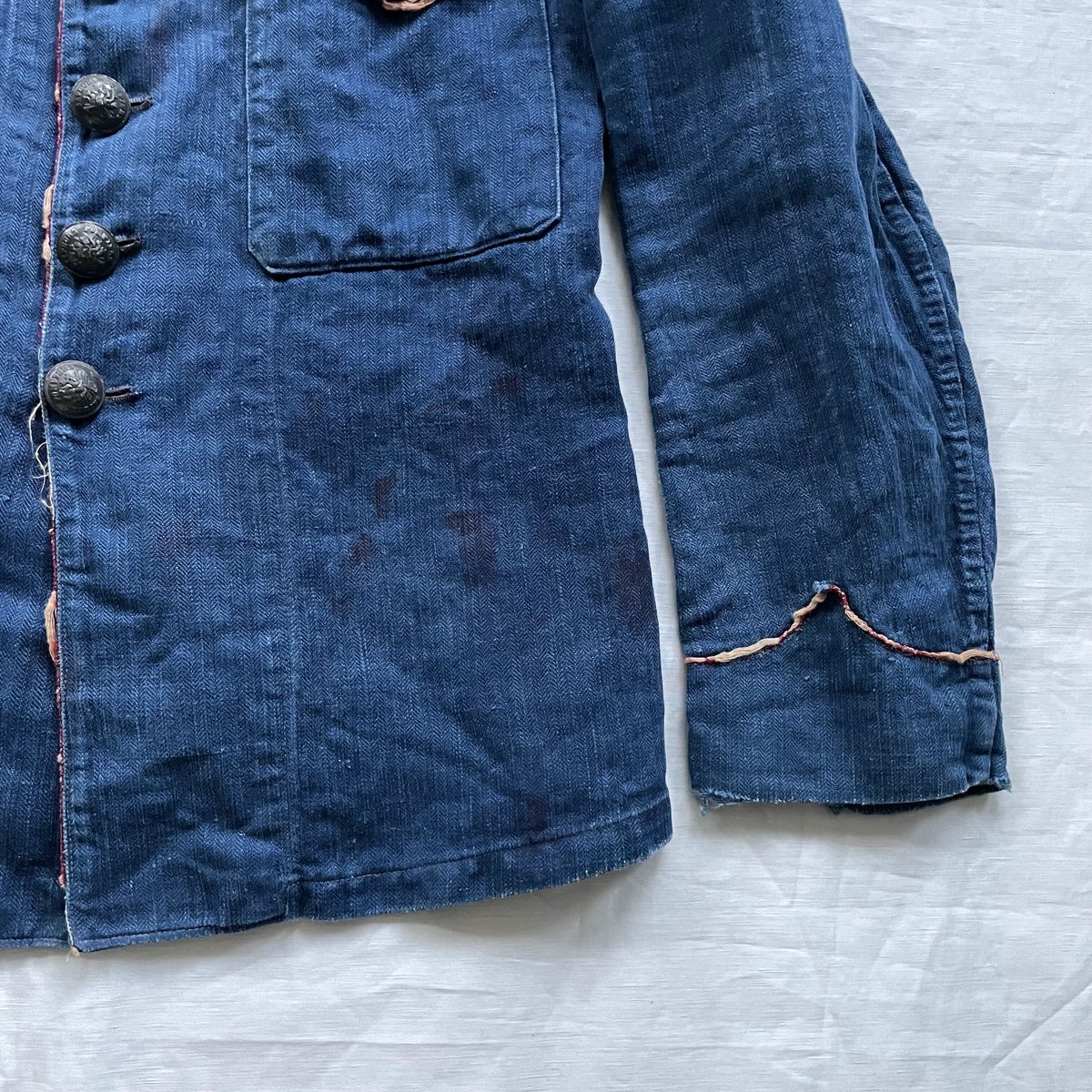 1920's Indigo Linen Fireman Jacket | DIG UPPER