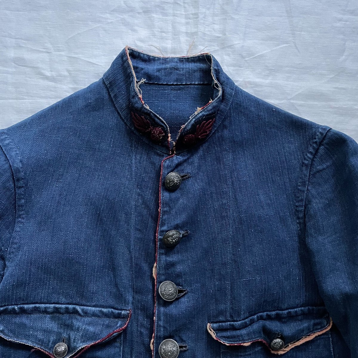 1920's Indigo Linen Fireman Jacket | DIG UPPER 1920's Indigo Linen Fireman Jacket | DIG UPPER